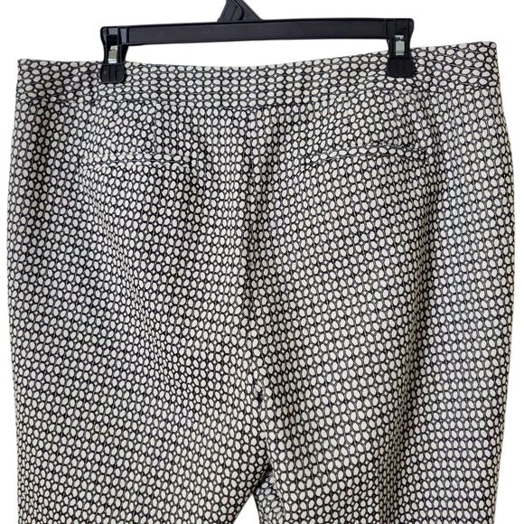 TALBOTS Chatham Ankle DRESS PANTS Size 14 Side Zipper Cotton Stretch Patterned - Picture 5 of 9